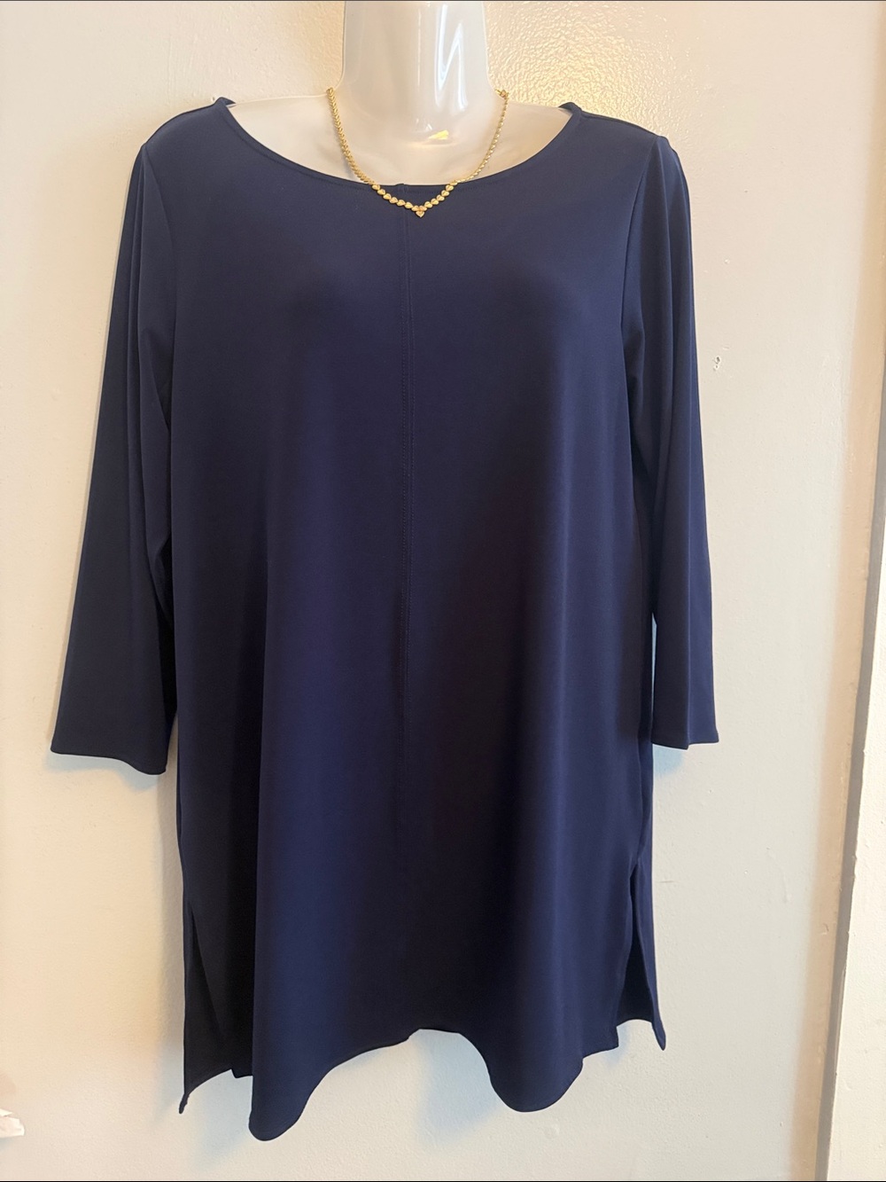 Alfani Navy Long-Sleeve Tunic Top